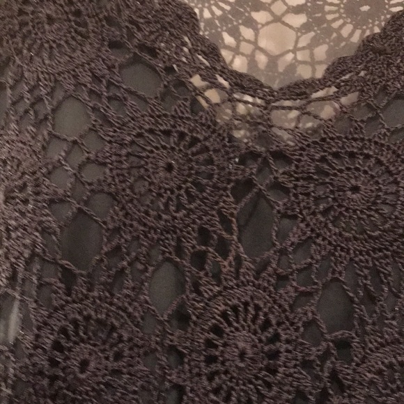 Cobalt Grey  Crochet Top - Picture 3 of 5